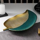 Блюдо для фруктов Доляна «Золотой лист», 31×17×3 см, цвет золотой с зелёным - Фото 2