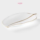 Блюдо для фруктов Доляна «Золотой лист», 31×17×3 см, белое - Фото 2