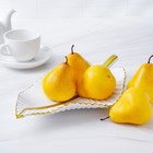 Блюдо для фруктов Доляна «Лист», 35,5×20×5 см, цвет золотой с белым - Фото 5