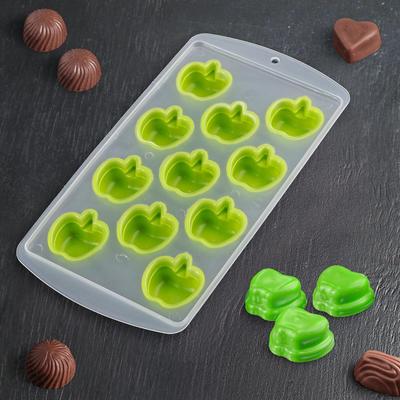 Форма для льда и шоколада «Яблоко», 11 ячеек, цвет МИКС