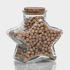 Банка стеклянная для хранения сыпучих продуктов Доляна «Парфе. Звезда», 350 мл, 6.5×11.5 см, с пробковой крышкой - Фото 2