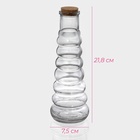 Бутылка для соусов и масла Доляна «Парфе. Гармонь», 400 мл, 21.8×7.5 см, с пробковой крышкой, стекло, прозрачная - Фото 2