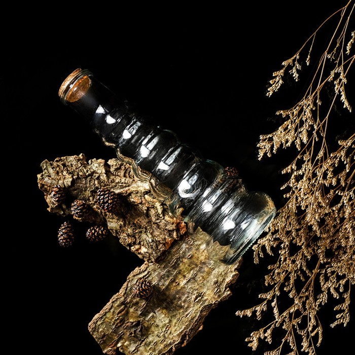Бутылка стеклянная для соусов и масла с пробковой крышкой Доляна «Парфе. Гармонь», 400 мл, 21,8×7,5 см - фото 1908702754