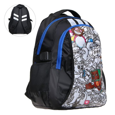 Рюкзак молодёжный Calligrata «Треш», 43×31×17 см, эргономичная, мягкая спинка, чёрный