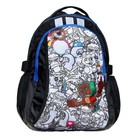 Рюкзак молодёжный Calligrata «Треш», 43×31×17 см, эргономичная, мягкая спинка, чёрный - фото 119094726