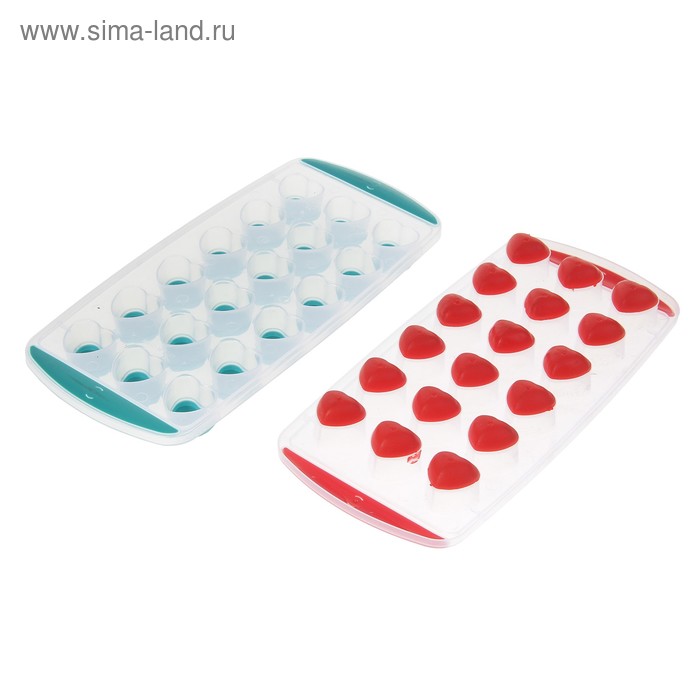 Форма для льда «Сердечки», цвет МИКС - Фото 1