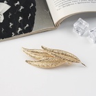 Заколка - автомат для волос «Либерти», узкие листочки, 11 см, золото - Фото 2