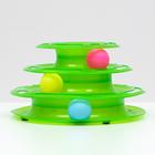 Игровой комплекс «Пижон» для кошек с 3 шариками, 24.5×24.5×13 см, зелёный - Фото 2