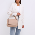 Сумка-мессенджер А-тон на магните, длинный ремень, цвет бежевый - фото 24114360