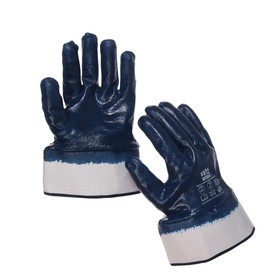 Перчатки, х/б, с нитриловым обливом, размер 9, синие