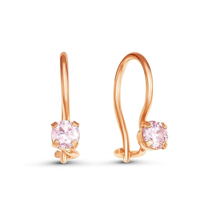 Серьги детские «Крошка», розовое золочение, цвет розовый - Фото 1