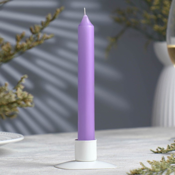 Ароматическая свеча столовая «Горная Лаванда», 17×2 см, 40 г - Фото 1