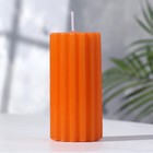 Свеча- цилиндр ароматическая "Рельеф. Апельсин", 5х10 см - фото 6425253