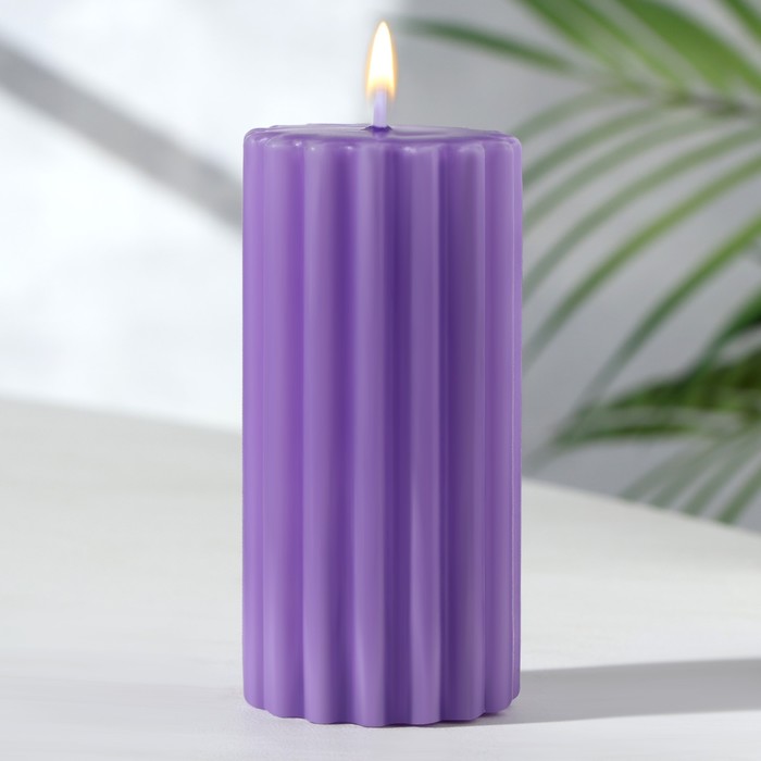 Ароматическая свеча - цилиндр «Рельеф. Горная лаванда», 5×10 см - Фото 1