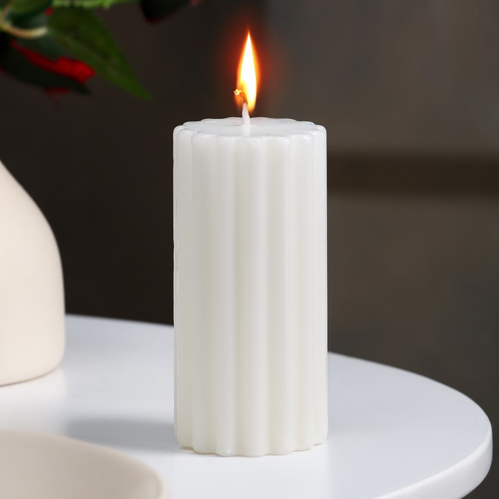 Ароматическая свеча- цилиндр «Рельеф.Кокосовый рай», 5×10 см - Фото 1