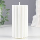 Свеча- цилиндр ароматическая "Рельеф. Французская ваниль", 5х10 см - Фото 3