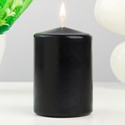 Свеча - цилиндр, 6,3х9 см, черная - Фото 1