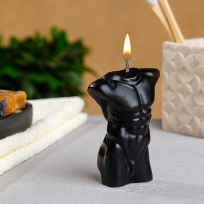 Фигурная свеча "Мужской торс №1" чёрная, 9см