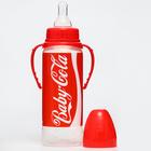 Бутылочка для кормления Baby Cola, 250 мл., классическое горло, от 3 мес, цилиндр, с ручками - Фото 2