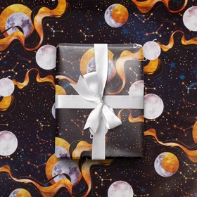 Бумага упаковочная глянцевая Космическая, 70 х 100 см