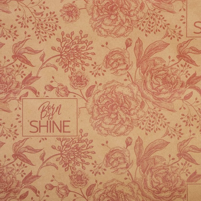 Бумага упаковочная крафтовая «Born to shine», 50 х 70 см - фото 1908702953