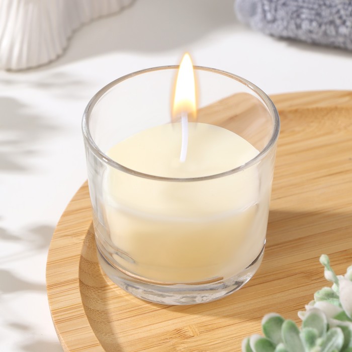 Ароматическая свеча в стакане «Персик», 5.5 см - Фото 1