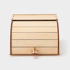 Хлебница деревянная, 26×26×15 см, бежевая - Фото 2