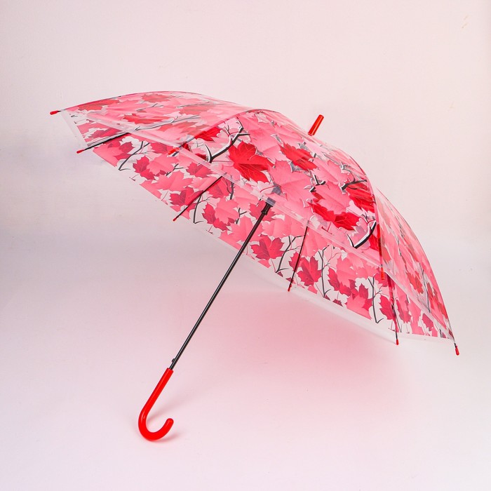 Зонт - трость полуавтоматический «Листопад», 8 спиц, R = 45 см, цвет МИКС - фото 1885170842