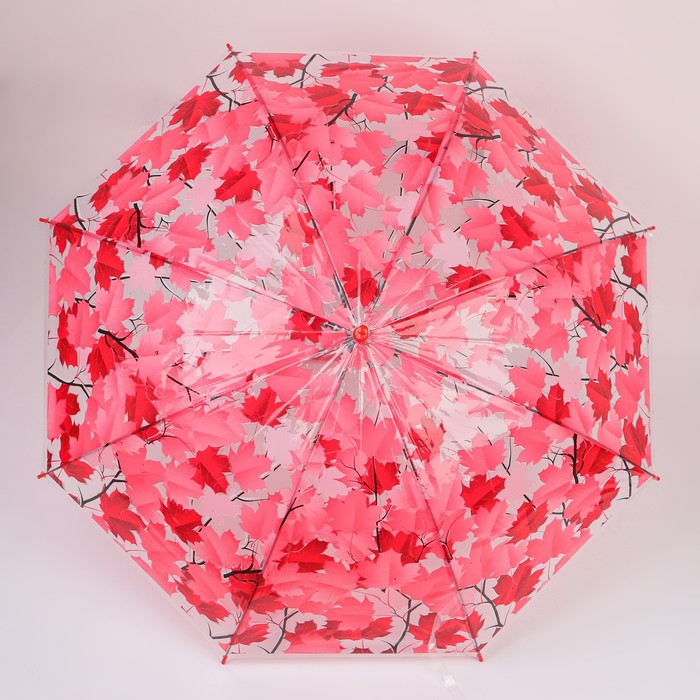 Зонт - трость полуавтоматический «Листопад», 8 спиц, R = 45 см, цвет МИКС - фото 1885170844