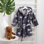 Халат махровый детский Крошка Я «Зоопарк» размер 36, цвет серый, 100% хлопок 360 г/м2 - фото 26521891