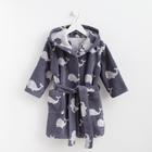 Халат махровый детский Крошка Я «Зоопарк» размер 36, цвет серый, 100% хлопок 360 г/м2 - фото 26521892