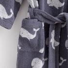 Халат махровый детский Крошка Я «Зоопарк» размер 36, цвет серый, 100% хлопок 360 г/м2 - фото 26521894