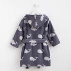 Халат махровый детский Крошка Я «Зоопарк» размер 36, цвет серый, 100% хлопок 360 г/м2 - фото 26521895