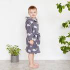 Халат махровый детский Крошка Я «Зоопарк» размер 36, цвет серый, 100% хлопок 360 г/м2 - фото 26521896