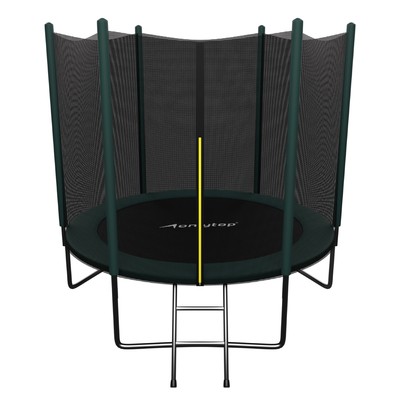 Батут ONLYTOP, d=244 см, с лестницей, с сеткой высотой 173 см, зелёный