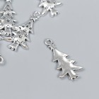 Декор для творчества металл "Ёлочка со звёздами" серебро 2,7х1,4 см (комплект 15 шт) - фото 41163221