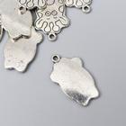 Декор для творчества металл "Жирафик с бантом" серебро 2,5х1,5 см (комплект 10 шт) - фото 21280592