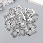 Декор для творчества металл "Бабочка с глазками" серебро 2,5х3,1 см (комплект 8 шт) - фото 21280608