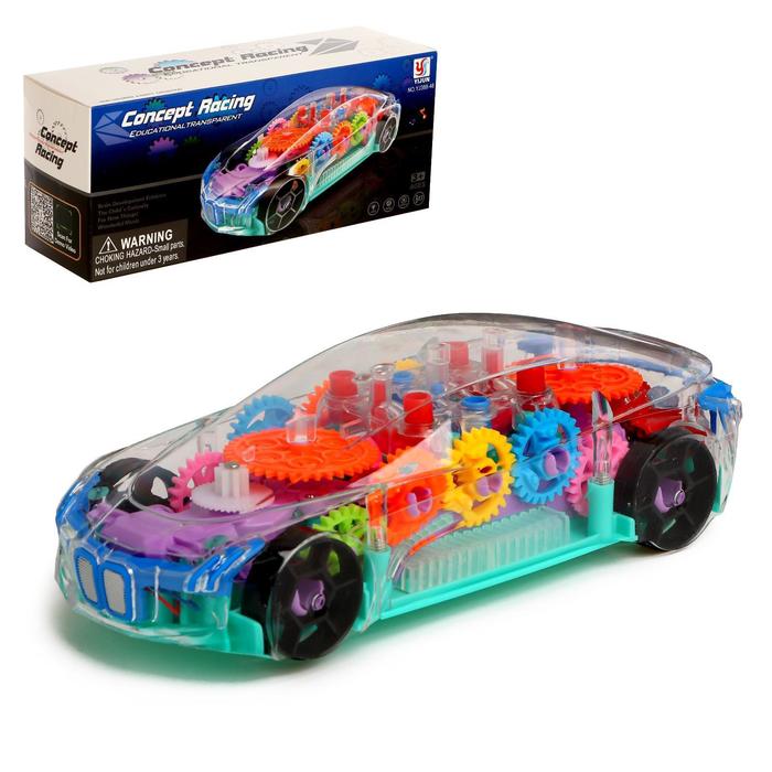 Машина «Шестерёнки», световые и звуковые эффекты, работает от батареек