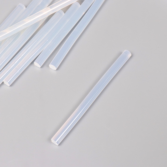 Клей для клеевого пистолета в стержнях прозрачный d=7 мм l=10 см (набор 12 шт.) - Фото 1