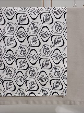 Дорожка на стол Этель Leaves 40×149 см, 100% хлопок, саржа 190 г/м², белая/чёрная