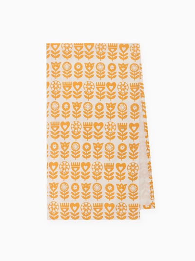 Дорожка на стол «Этель» Yellow garden 40×149 см, 100% хлопок, саржа 190 г/м², белая/жёлтая