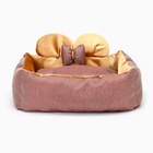 Лежанка «Милаш», 52×42×15, бязь, плюш, бежево-коричневая - Фото 11