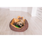 Лежанка «Милаш», 52×42×15, бязь, плюш, бежево-коричневая - Фото 6