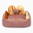 Лежанка «Милаш», 52×42×15, бязь, плюш, бежево-коричневая - Фото 10