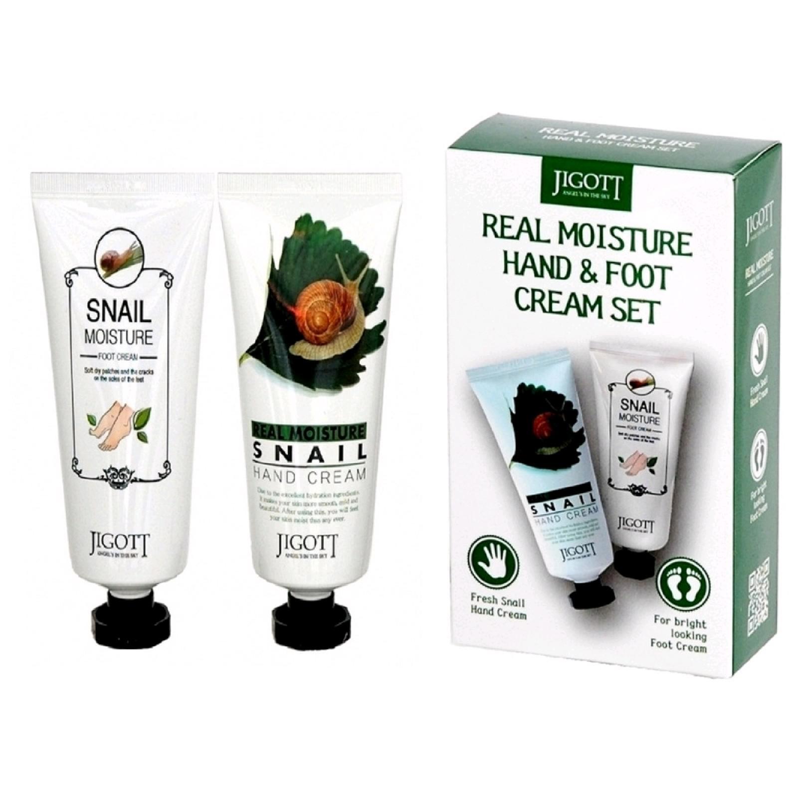 набор <b>jigott</b> hands&amp;foot <b>real</b> <b>moisture</b> <b>с</b> <b>экстрактом</b> слизи улитки: <b>кр...</b>