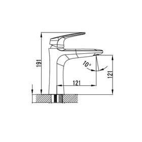 

Смеситель для раковины KAISER Leon 18111, однорычажный, длина излива 121 мм, хром