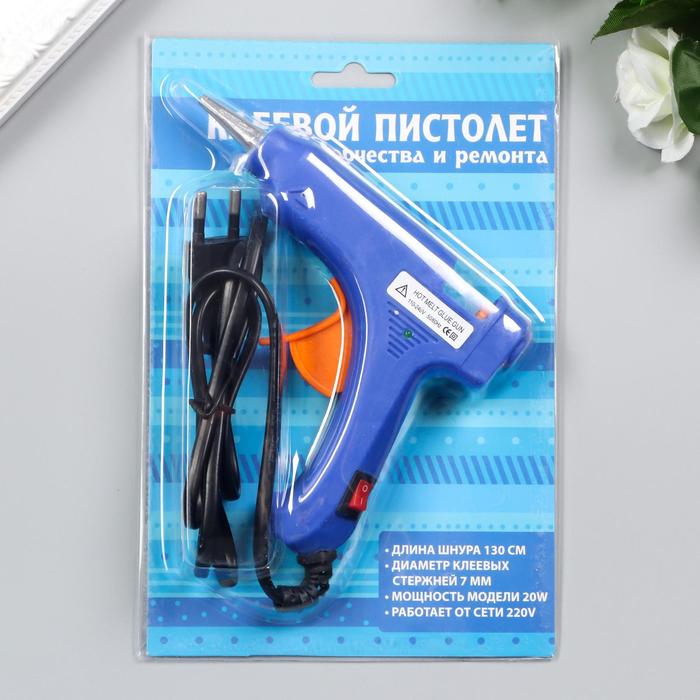 Клеевой пистолет 13.5×11 см питание: сетевой, диаметр стержня - 7 мм, МИКС - Фото 1
