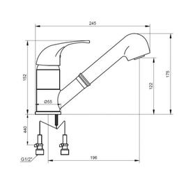 

Смеситель для кухни KAISER Planet 22033, однорычажный, длина излива 215 мм, хром
