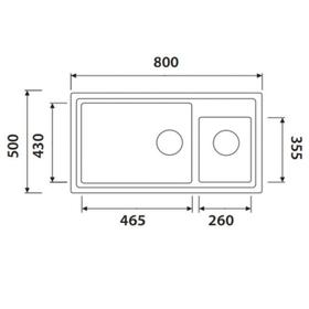 

Мойка кухонная из камня KAISER KG2M-8050-BP, врезная, двойная, 880х580х270 мм, черный мрамор 70026